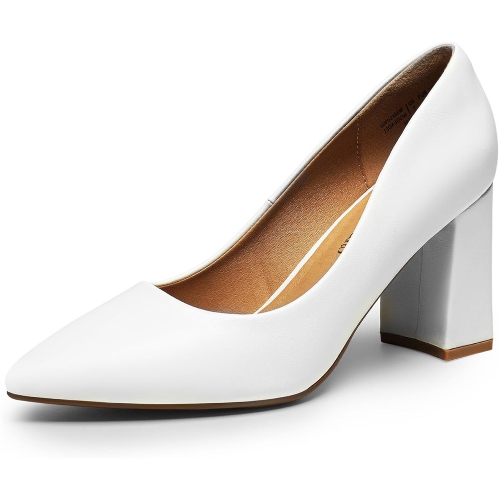 DREAM PAIRS High Chunky Pointed Closed Toe Block Heels Classic Dress Pumps Shoes